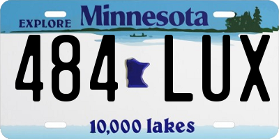 MN license plate 484LUX