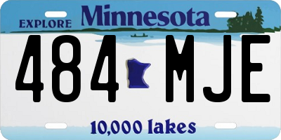 MN license plate 484MJE