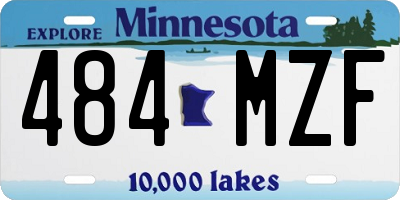 MN license plate 484MZF