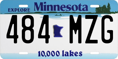 MN license plate 484MZG