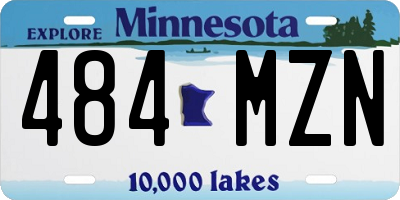 MN license plate 484MZN