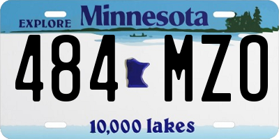 MN license plate 484MZO