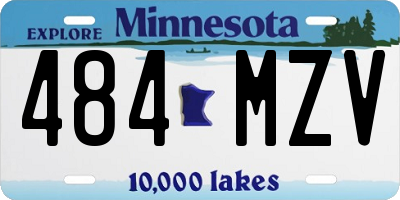 MN license plate 484MZV