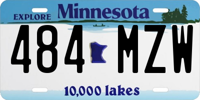 MN license plate 484MZW