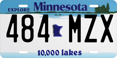 MN license plate 484MZX