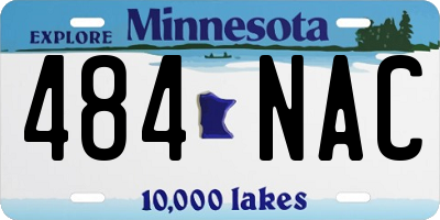 MN license plate 484NAC