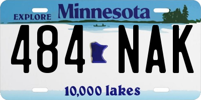 MN license plate 484NAK