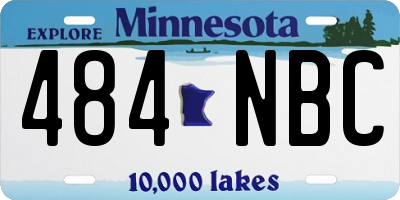 MN license plate 484NBC