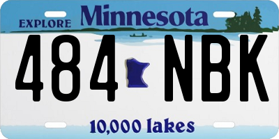 MN license plate 484NBK