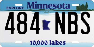 MN license plate 484NBS