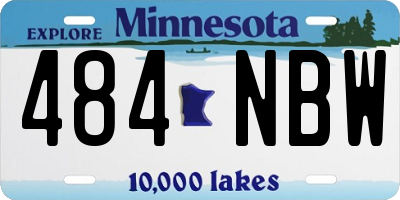 MN license plate 484NBW