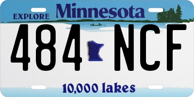 MN license plate 484NCF