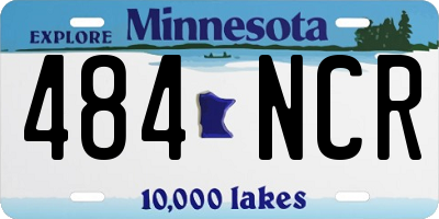 MN license plate 484NCR