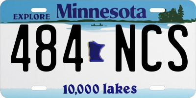 MN license plate 484NCS