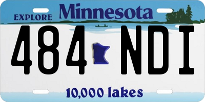 MN license plate 484NDI