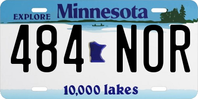 MN license plate 484NOR