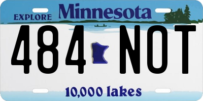 MN license plate 484NOT