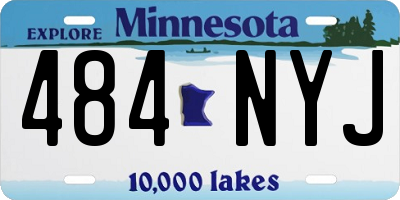 MN license plate 484NYJ