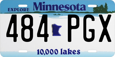 MN license plate 484PGX