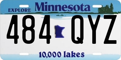 MN license plate 484QYZ