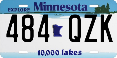 MN license plate 484QZK