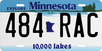 MN license plate 484RAC
