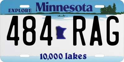 MN license plate 484RAG