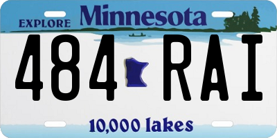 MN license plate 484RAI