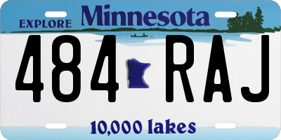 MN license plate 484RAJ