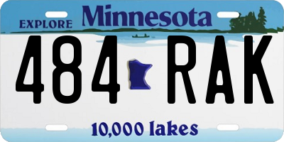 MN license plate 484RAK