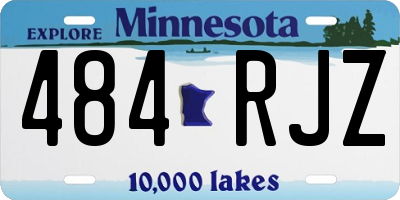 MN license plate 484RJZ