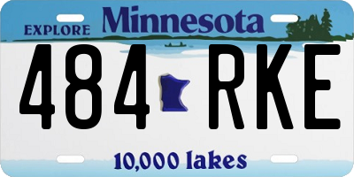 MN license plate 484RKE