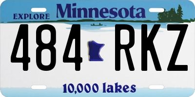 MN license plate 484RKZ