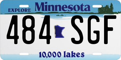 MN license plate 484SGF