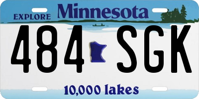 MN license plate 484SGK