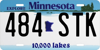 MN license plate 484STK