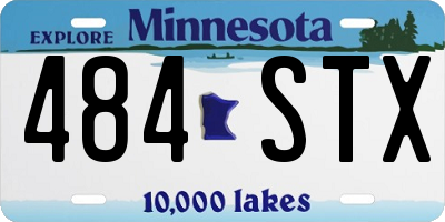 MN license plate 484STX