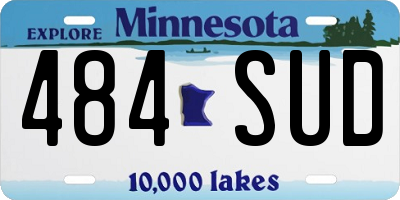 MN license plate 484SUD