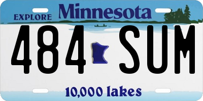MN license plate 484SUM