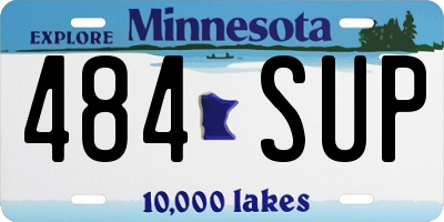 MN license plate 484SUP