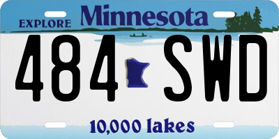 MN license plate 484SWD