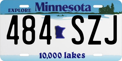 MN license plate 484SZJ