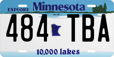 MN license plate 484TBA
