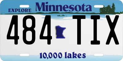 MN license plate 484TIX