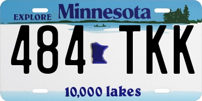 MN license plate 484TKK