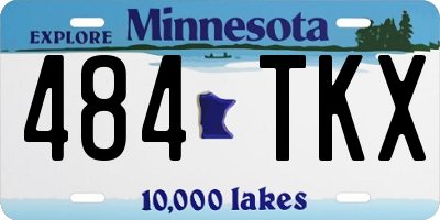 MN license plate 484TKX