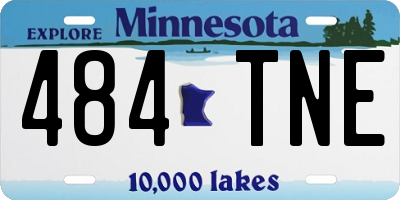 MN license plate 484TNE