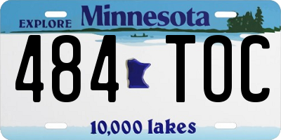 MN license plate 484TOC