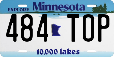 MN license plate 484TOP