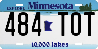 MN license plate 484TOT
